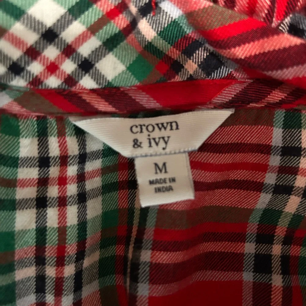 Crown & Ivy Red Plaid Dress Size M - Picture 4 of 4